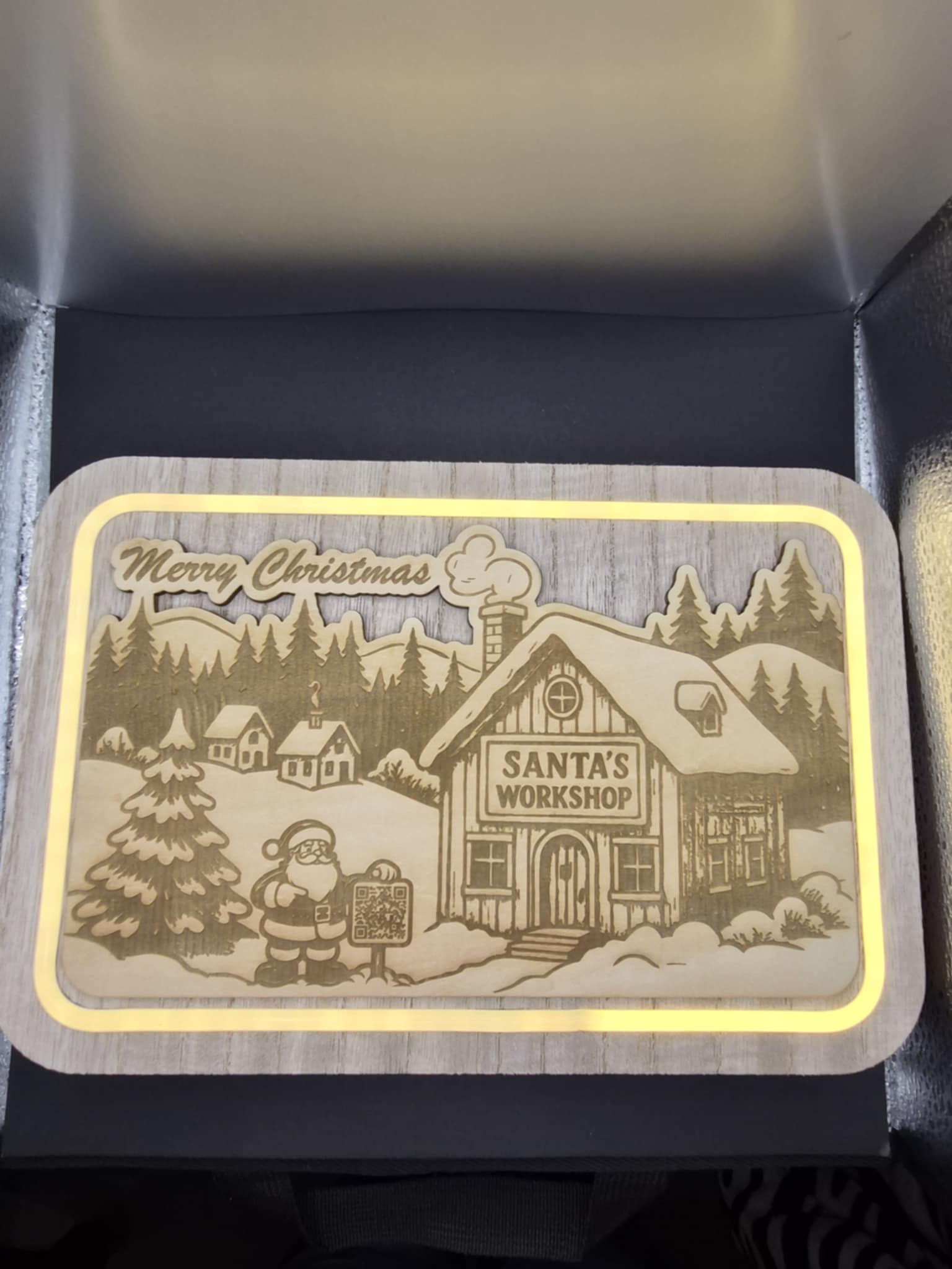 Light Up Santa Cottage Sign