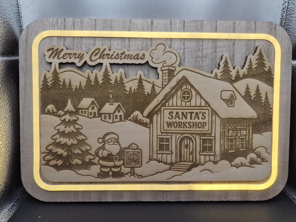 Light Up Santa Cottage Sign