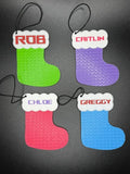 Pack of 4 - 3d Printed Custom Stocking Christmas Ornament